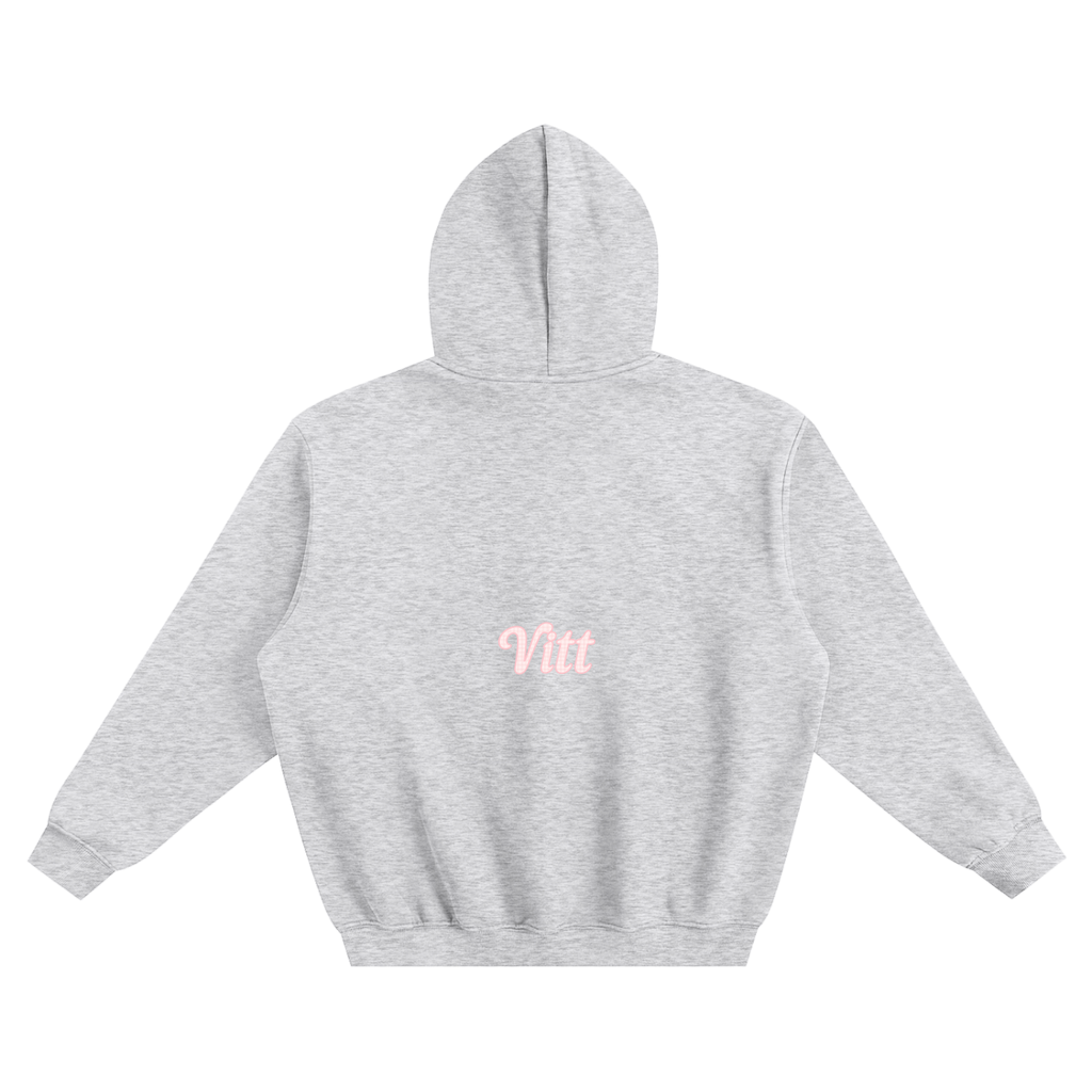 Fleeced PINK GINGHAM VITT Boxy Hoodie